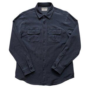 The Normal Brand Comfort Terry Shirt Jacket Mens M Long Sleeve Pockets Blue